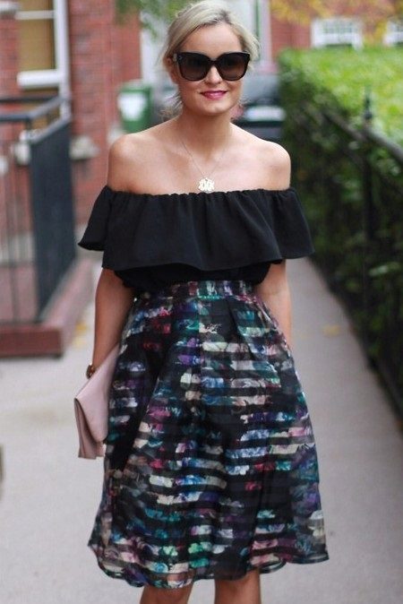 Printed Organza Skirt