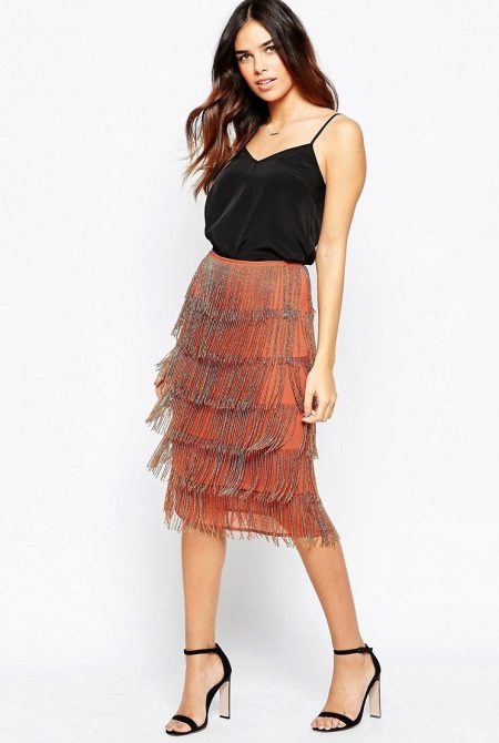 Beaded fringe skirt