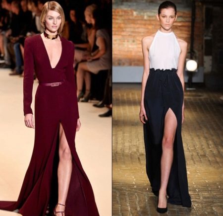 Skirts in the floor with a slit