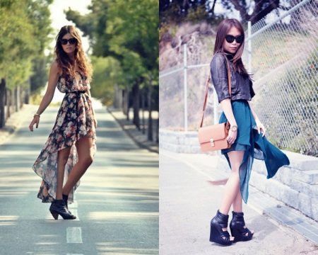 Skirt with train and accessories